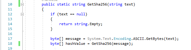 Example SHA256 hash in C#